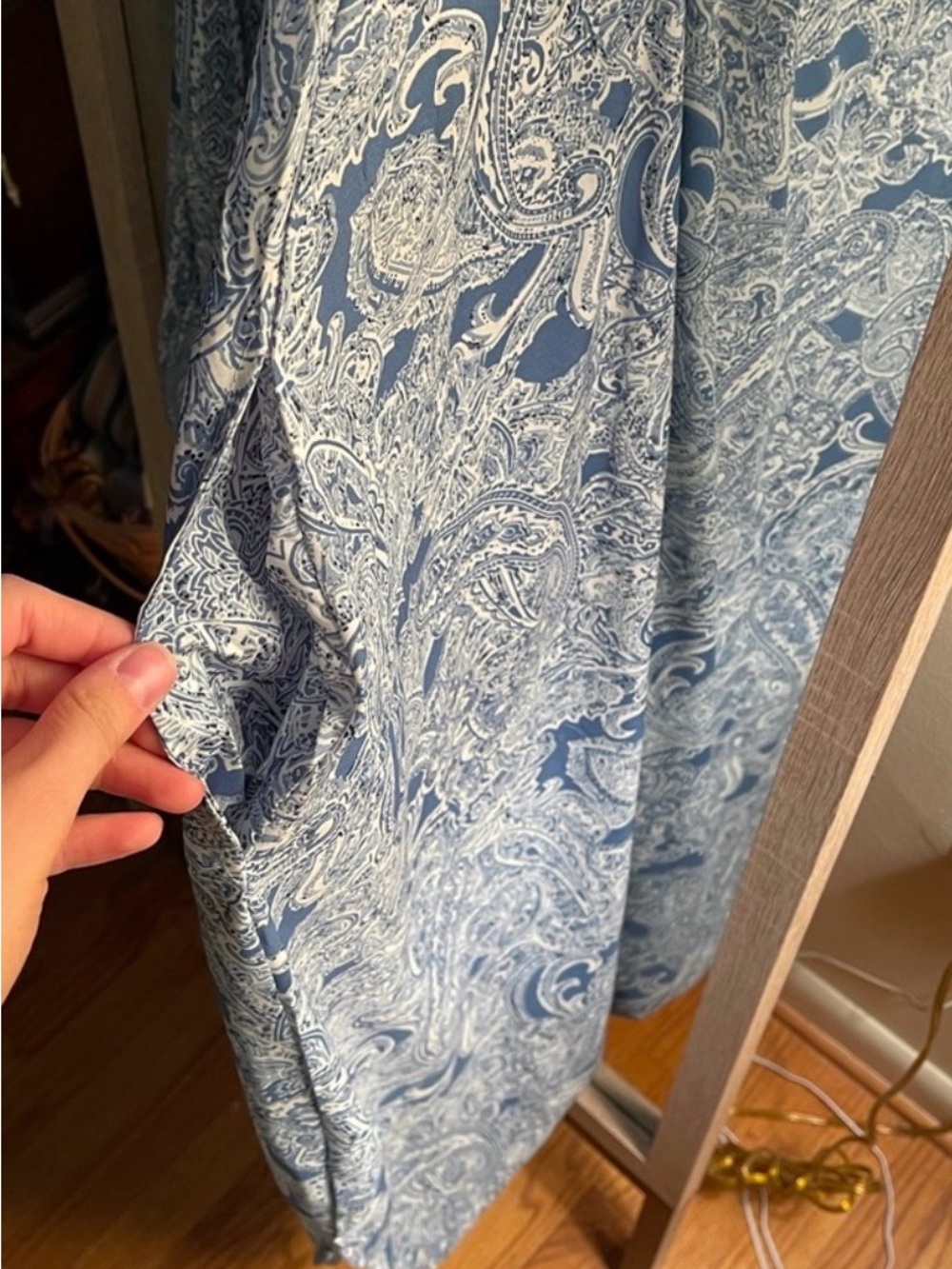 Elan Blue and White Printed Harem Jumpsuit - Picture 5 of 6